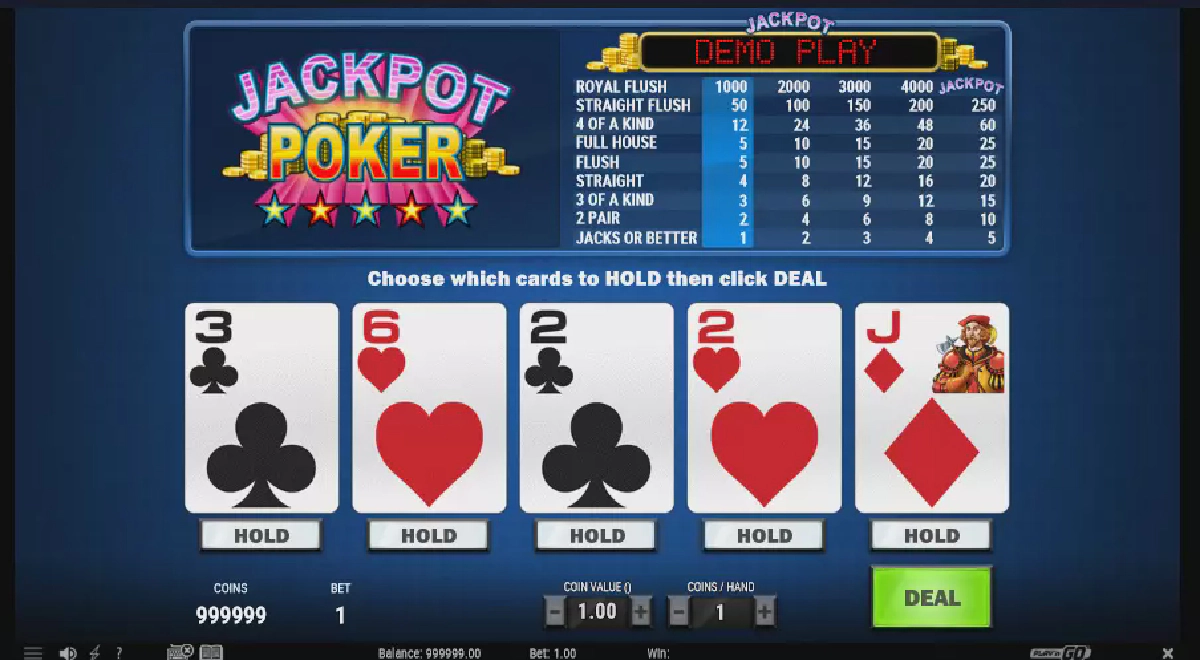 1win приклад гри у відео покер